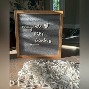 Felt letter board with pre-cut letters, numbers, and cursive words